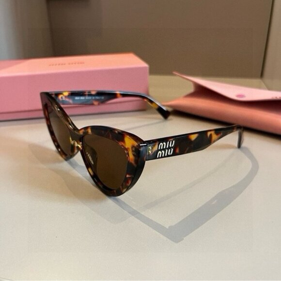 Miu Miu Brown Tortoise Sunglasses main image 8
